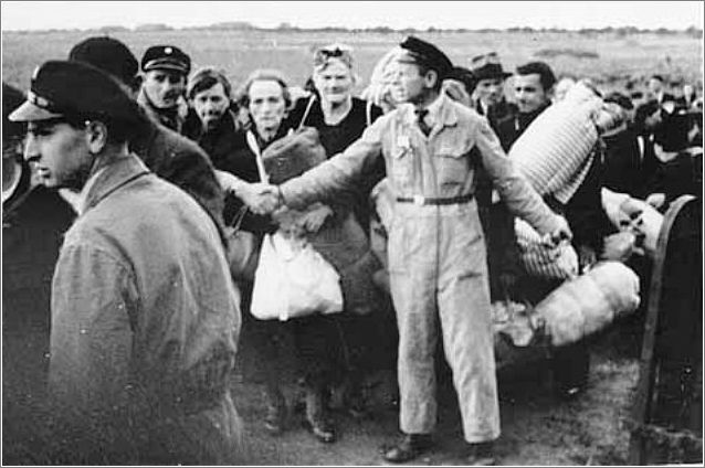 Jewish Police in Westerbork, direct arriving Dutch Jews in the camp